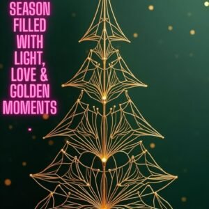 “minimal gold foil christmas tree card – elegant printable holiday greeting (canva editable)”