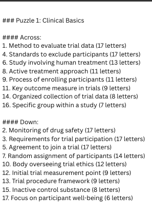 50 clinical research & pharmacovigilance crosswords: unlock knowledge with engaging puzzles 50 clinical research & pharmacovigilance crosswords: unlock knowledge with engaging puzzles
