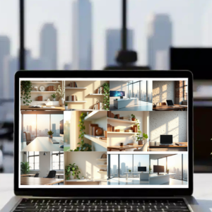 luxury modern office virtual backgrounds bundle | 4k high resolution professional workspace