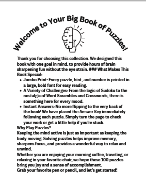 the senior comfort puzzle book: 100 jumbo large print puzzles the senior comfort puzzle book: 100 jumbo large print puzzles