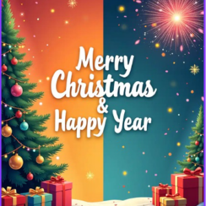 christmas & new year canva editable festive greeting card
