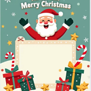 playful santa canva editable christmas greeting card