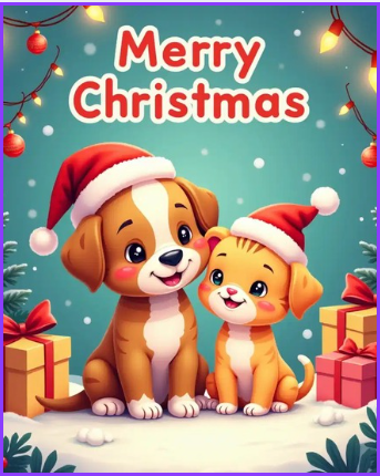 puppy & kitten canva editable christmas card puppy & kitten canva editable christmas card