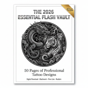 the 2026 essential flash vault: 50 pages of professional tattoo designs [digital download]