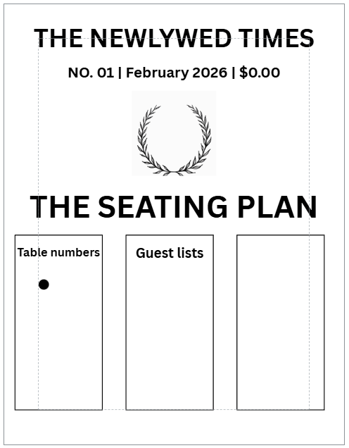 newspaper wedding program & seating chart template | editable canva bundle (digital download) newspaper wedding program & seating chart template | editable canva bundle (digital download)