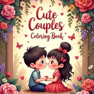 cute couples coloring book for kids & teens: romantic, fun & wholesome love themed pages for relaxation & creativity