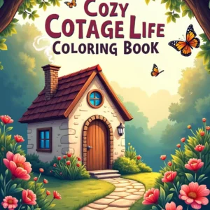cozy cottage life coloring book: relaxing home & nature scenes for creativity