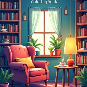 cozy book lovers coloring book: relaxing reading & aesthetic library scenes